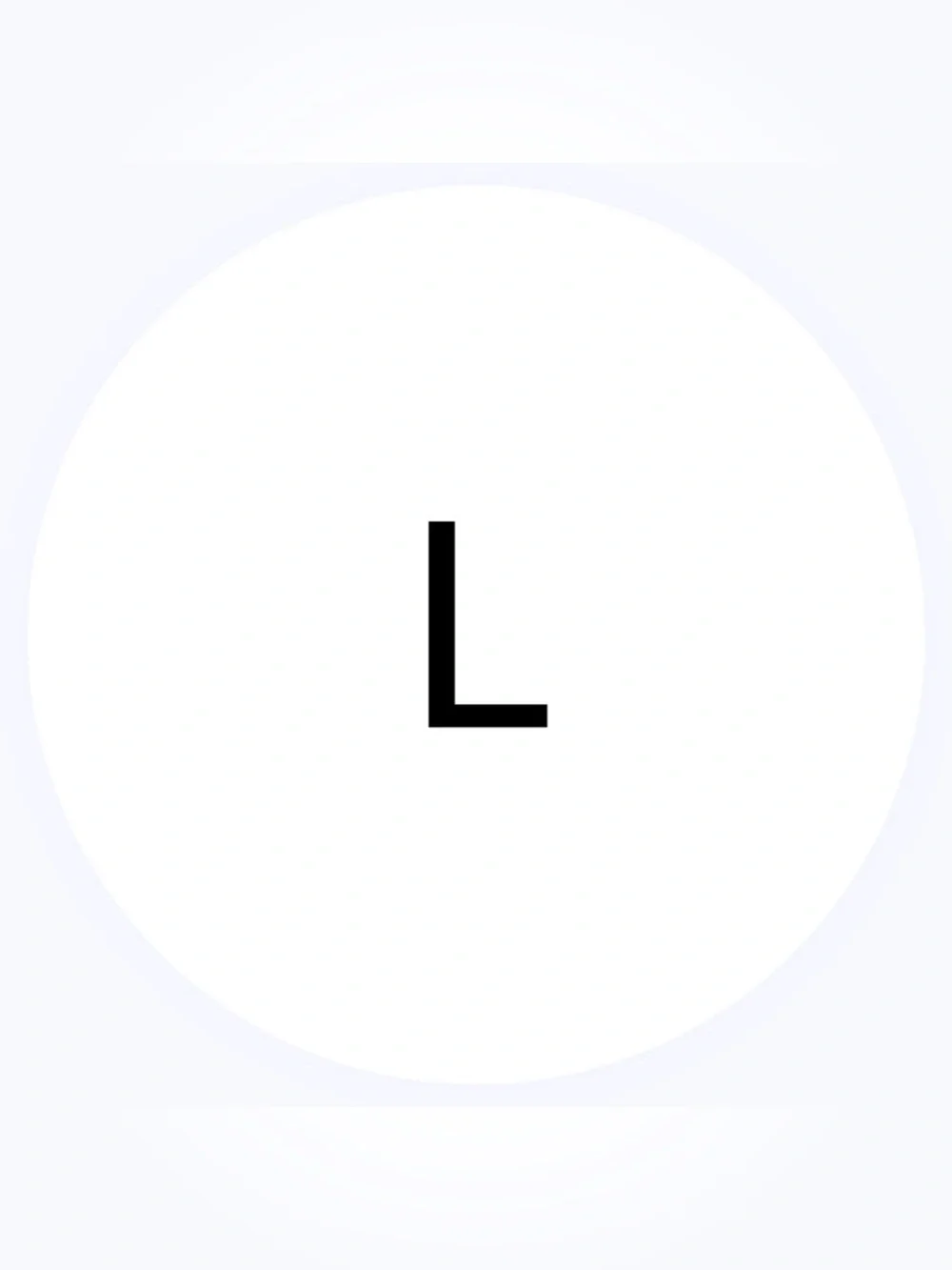 50 STICKERS - 2” ROUND - SIZE LABELS - LARGE - ‘L’ - WHITE
